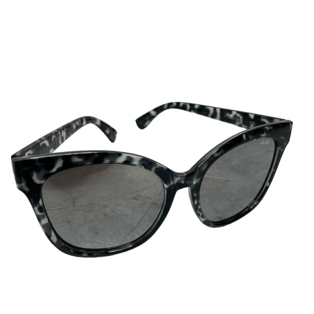 QUAY Australia Sunglasses It’s My Way Black Silver Tortoise Mirror Oversized